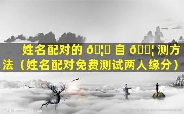 姓名配对的 🦊 自 🐦 测方法（姓名配对免费测试两人缘分）